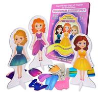 MAGNIKON - Poupées à habiller magnétiques - Pour amies, à enfiler - Jouet pour les déplacements - Livre d'habillage - Jeu magnétique avec 50 aimants