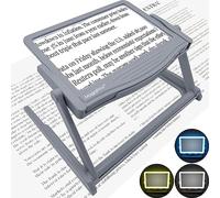 MagniPros Grande loupe LED Pleine Page avec Support Mains Libres Pliable et 3 Modes de Couleur en continu pour réduire la Fatigue oculaire, idéale pour la Lecture de Petits caractères, Les travaux