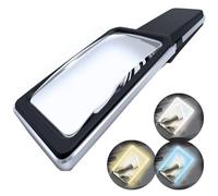 MagniPros See Things Differently Magnipros 3X Grand Large horizontal Loupe à main Loupe de lecture avec 10 Ultra Bright Dimmable LED- Grande zone de visualisation Noir