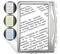 MagniPros See Things Differently Magnipros 3X Grande Ultra Bright Led page Loupe Avec 12 Anti-Glare Dimmable Leds - 8 "6" argent