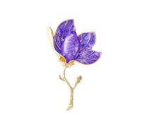 Magnolia alliage violet rétro broche, broche classique fleur, costume Hanfu robe décoration, montrant le charme unique des femmes