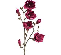 Magnolia artificiel Branche Bordeaux Fleurs Déco 100cm