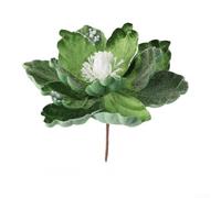 Magnolia artificiel décoratif avec pétales floqués en velours, réalistes et légers, adaptés pour la décoration florale de Noël et les accents d'intérieur saisonniers (vert)