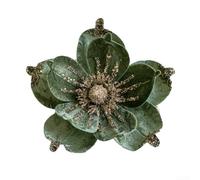 Magnolia de Noël - Fleurs de magnolia artificielles pour décoration d'arbre et de couronne - Ornements en tissu ajoutant un charme festif (vert)