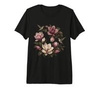 Magnolia Fleurs Colibri Botanique Vintage Floral T-Shirt Haut de Gamme