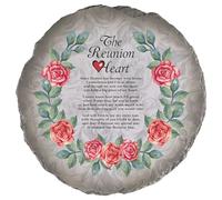 Magnolia Garden Pierre décorative en forme de cœur de la Réunion de 25,4 cm - Poème commémoratif en résine - Rose aquarelle rose condoléances Accent extérieur