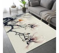 Magnolia Tapis de Salon 80x150cm Nature Tradition Orientale Chambre Décor Tapis Doux Antidérapant,Lavable Moquette Intérieur Poils Courts pour Cuisine, Couloir, Paillasson, Salle de Jeux 5R1984