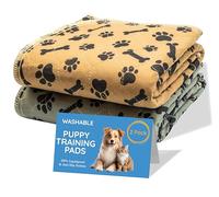 Magnus Creations Tapis d'urine réutilisables pour chien | Tapis lavables à 5 couches | Tapis super absorbants et imperméables pour la maison, la voiture et les voyages | Taille M (lot de 2, 60 x 60 cm