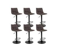 MAGNUS - Lot de 6 Tabourets Acier et Tissu Gris - Altobuy Gris