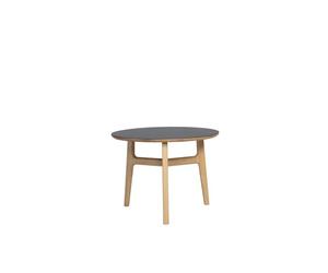 Magnus Olesen Freya Table d’Appoint Chêne Massif Laqué/Linoléum Noir 4023 Forbo Ø 60 x H 45