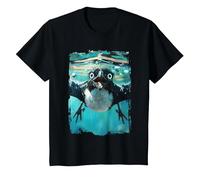 Magpie Diving Sea T-Shirt, Enfant, Noir, 6 Ans