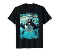 Magpie Diving Sea T-Shirt, Homme, Noir, S