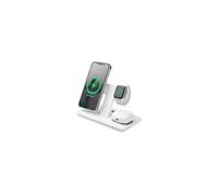 Chargeur sans fil 3-en-1 - FIXED - MagPowerstation - MagSafe - 15W - Blanc