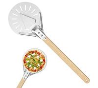 Magrimaxio 7 Pouces pelle a pizza perforée, spatule Pizza Paddle ronde en Aluminium Anodisé Dur, avec Résistance Aux Hautes Températurespour Four pour La Cuisson De Pizzas Maison, Pains