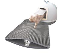 Magrimaxio tapis litiere chat, tapis de litière pour chat en Nid d'abeille Design, Double Couche Antidérapant Tapis Chat Litiere, Imperméable Non Toxique EVA, 60×40cm, Facile à nettoyer Lavable
