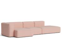 Mags Soft Canapé 3-places Combination 4 avec accoudoir à gauche Hay Tissu Tartaglia rouge/blanc avec couture beige - 5710441375081