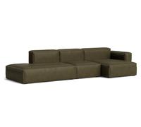 Mags Soft Sofa 3-places Combination 4 Low Armrest Accoudoir à droite Hay Cuir Sense Forest avec couture beige - 5710441434832