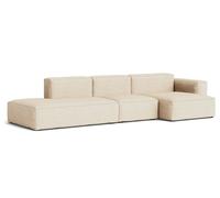 Mags Soft Sofa 3-places Combination 4 Low Armrest Accoudoir à droite Hay Tissu Bolgheri LGG60 avec couture beige - 5710441374336