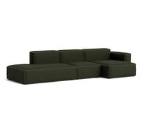 Mags Soft Sofa 3-places Combination 4 Low Armrest Accoudoir à droite Hay Tissu Maglia vert foncé avec couture beige - 5710441374930
