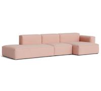 Mags Soft Sofa 3-places Combination 4 Low Armrest Accoudoir à droite Hay Tissu Tartaglia rouge/blanc avec couture beige - 5710441375203