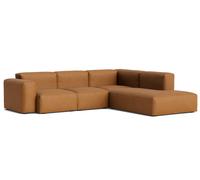Mags Soft Sofa Corner Combination 2 low Accoudoir droit Hay Cuir Sense Cognac avec couture beige - 5710441376101