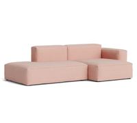 Mags Soft Sofa Low 2,5-places Combination 3 avec accoudoir à droite Hay Tissu Tartaglia rouge/blanc avec couture beige - 5710441373605