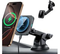 Magsafe Car Phone Holder, Magsafe Car Charger, Dashboard And Windshield Phone Holder Magnetic Wireless Charger For Iphone 16/15/14/13/12, Galaxy S25, Fast Charge