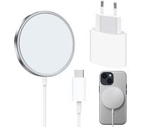 Magsafe Compatible Fast Induction Charger With 20w Ac Adapter Plug Type Usb-C Magnetic Wireless Charging Compatible With Magsafe Phone Series 15/14/13/12 Series