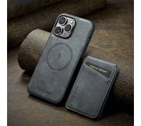 Magsafe¿Coque De Téléphone Magnétique En Cuir 2 En 1,Étui Portefeuille Avec Porte-Cartes Et Poche Pour Iphone 17 16e 16 15 14 13 12 11 Pro Max 16 Plus.Gris.For Iphone 11