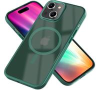 MagSafe Coque Hybride pour iPhone 15 Plus Frosted Hard Case Bord de protection Housse de téléphone portable Vert