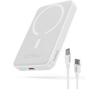 Magsafe External Battery 10000 Mah, Magsafe Wireless Power Bank, Magsafe Battery For Iphone 15/14/13/12, Pd 20w Mini Power Bank Usb-C Quick Charge, White