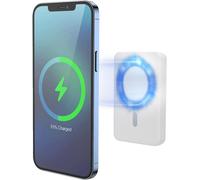 Magsafe Powerbank 5000mah,Batterie Externe Magnétique Pour Iphone 15/14/13/12 Série,Usb-C Et Powerbank Sans Fil À Charge Rapide,Mini Power Bank Pd 15w,Puissante,Blanc