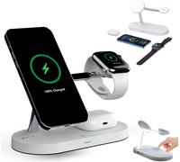 Magsafe Qi 15W Wireless Mobile Inductive 5-in-1 Mobile Charger for Iphone, Airpods, Apple Watch, Smartwatch, Bedside Lamp, Reagle Charging Stand