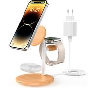 Magsafe Station de charge 3 en 1 pour Apple Watch et iPhone avec Mag Safe - Station de charge inductive compatible avec iPhone 15, 14, 13, AirPods 3/2/Pro