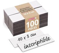 Magstick 100 Étiquettes Magnétiques Inscrivables 10x3 cm Blanc - mag174 | Bandes réutilisables pour étiquetage, classement et identification des surfaces métalliques