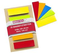 Magstick® 25 étiquettes magnétiques colorées I 10 x 3 cm I 5 bandes par couleur I mag217