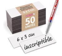 Magstick Lot de 50 Étiquettes Magnétiques Inscriptibles 6 x 3 cm - mag165 | Blanc 6 x 3 cm, film magnétique blanc inscriptible, bandes d’étiquetage réutilisables