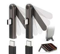 MagSync Lot de 2 supports de téléphone avec adaptateur USB C, adaptateur compact 2 en 1, charge rapide de 60 W pendant la surveillance, design à angle droit, support de bureau pour visualisation de