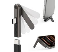 MagSync Support de téléphone avec adaptateur USB C, adaptateur compact 2 en 1, charge rapide de 60 W pendant la surveillance, design à angle droit, support de bureau pour visionnage de téléphone, 1