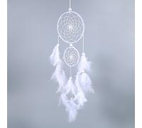 MAGT Attrape Rêve, Originalité Blanc Dreamcatcher Carillons Éoliens Style Indien Perle Plume Attrapeur de Rêves Pendentif Maison Mur Fenêtre Décor