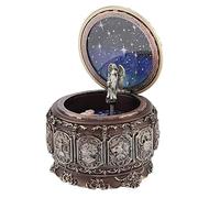 MAGT Boîte à Musique Boite Musicale, Vintage Music Box 12 Constellations Boite a Musique avec Constellations Rotation Déesse Clignotant LED Lumière pour Cadeau(Capricorn)