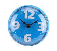MAGT Horloge Murale de Salle de Bain, 3 Couleurs Magnifiquement étanche à l'aspiration Mur fenêtre Miroir Bain Douche Horloge(Bleu)