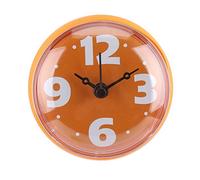 MAGT Horloge Murale de Salle de Bain, 3 Couleurs Magnifiquement étanche à l'aspiration Mur fenêtre Miroir Bain Douche Horloge(Orange)