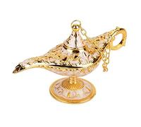 MAGT Lampe d'Aladdin, métal sculpté Creux légende Lampe Creux Aladdin Magic Genie lumière souhaitant Pot Decor(Phnom Penh Blanc)