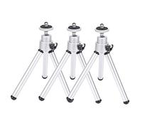 MAGT Mini trépied télescopique anti-tremblement en alliage d'aluminium - 3 pièces - Pliable - Argenté - Pour appareil photo