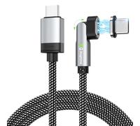 Magtame 100W câble USB C magnétique à angle droit, 3,3 pieds câble de charge magnétique charge rapide, 90 degrés USB C vers USB C câble de transfert de données tressé