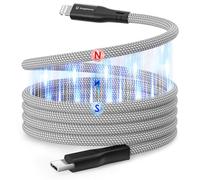 Magtame Bobine de câble magnétique USB C vers Lightning, 1M MFI certifié i -Phone charge rapide, câble tressé C vers Lightning pour i -Phone 14 13 12 11 pro Max xr XS x 8 plus se
