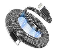 Magtame Câble magnétique USB C vers Lightning pour 1m câble chargeur i -Phone enroulé charge rapide certifié MFI câble plat rétractable tressé compatible avec i -Phone 14 13 12 11 pro Max xr XS X