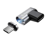 Magtame Connecteur USB-C Magnétique en L, 90°, 240 W, 40 Gbit/s, 1 Pièce | Format compact en L avec embout magnétique amovible, USB-C mâle/femelle 24 broches, charge 240 W, 40 Gbit/s et vidéo 4K/60Hz.