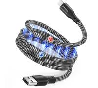 Magtame Magnetic Coil câble i -Phone, 1M MFI certifié Lightning câble de charge rapide, pas d'enchevêtrement câble de transmission de données tressé, avec i -Phone 14 13 12 11 pro Max xr XS x 8